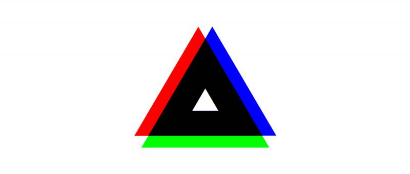 AV Depot’s red, green and blue triangle artwork